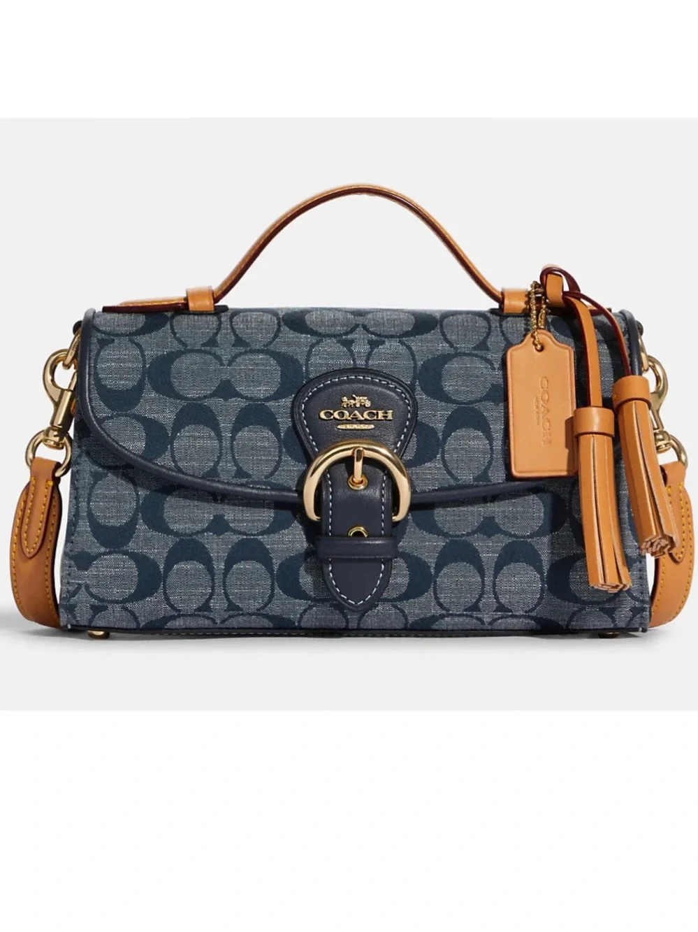 NWT Coach Kleo Top Handle In Signature Chambray C8513